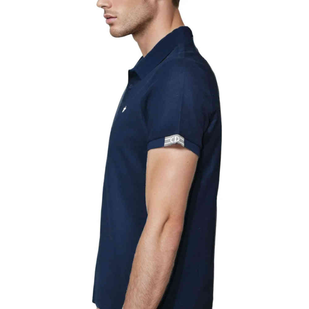 Dior Bee Embroidered Navy Blue Premium Polo T-shirt-3