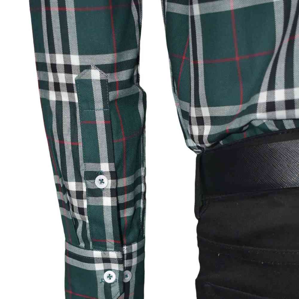 Burberry Green Premium Quality Men's Check Shirt-4