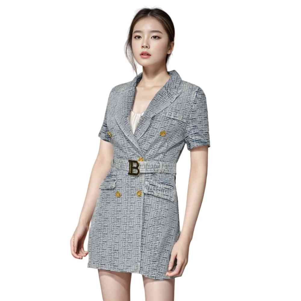 Balmain Blue Premium Quality Dress-1