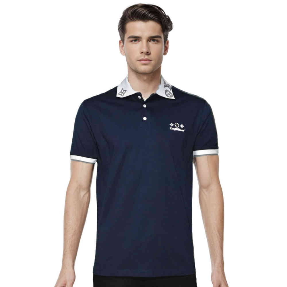 Blue Louis Vuitton White Premium Quality T-shirt