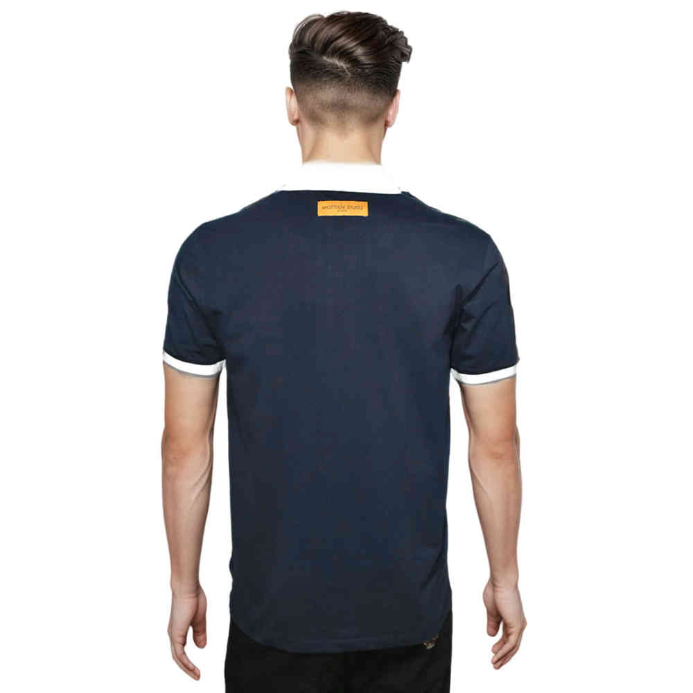 Louis Vuitton Blue Premium Polo T-Shirt-thumb-1