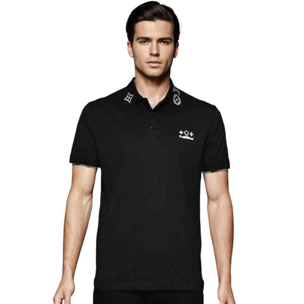 Black Louis Vuitton White Premium Quality T-shirt
