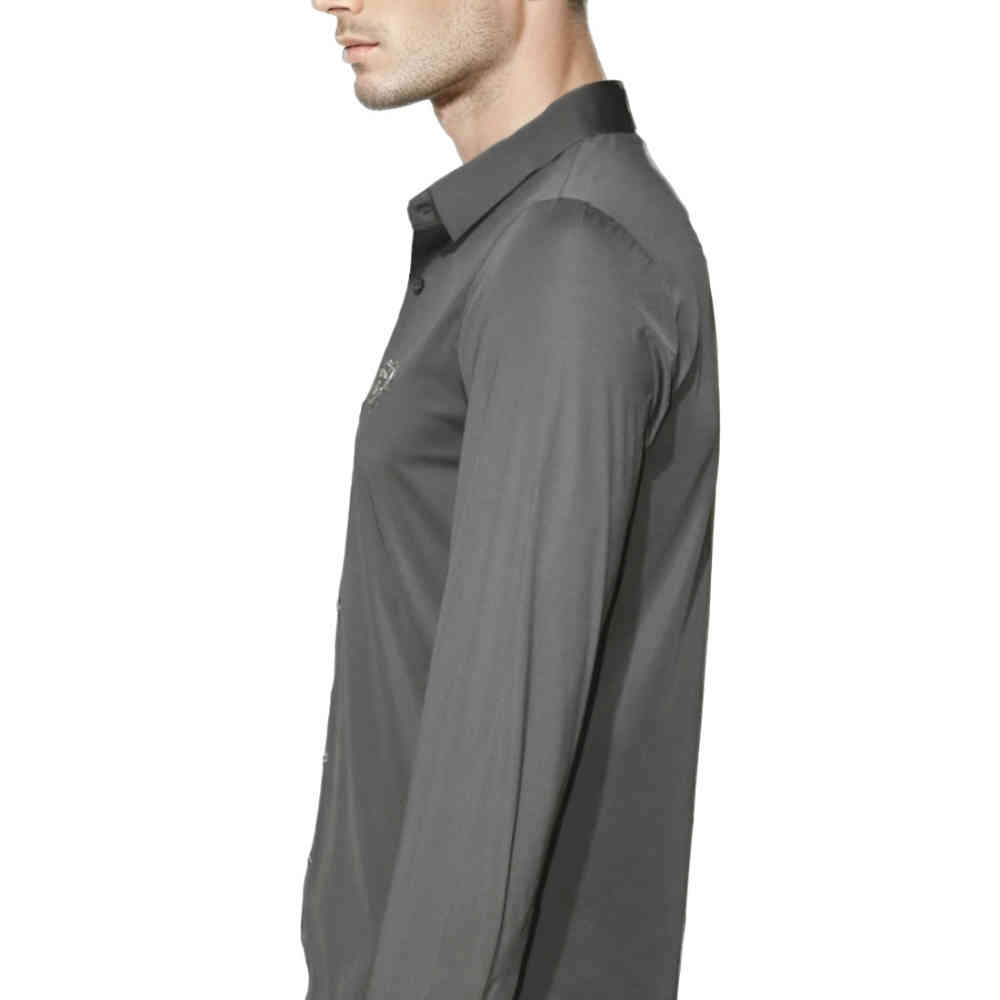 Gucci Grey Embroidered Logo Premium Quality Shirt-2