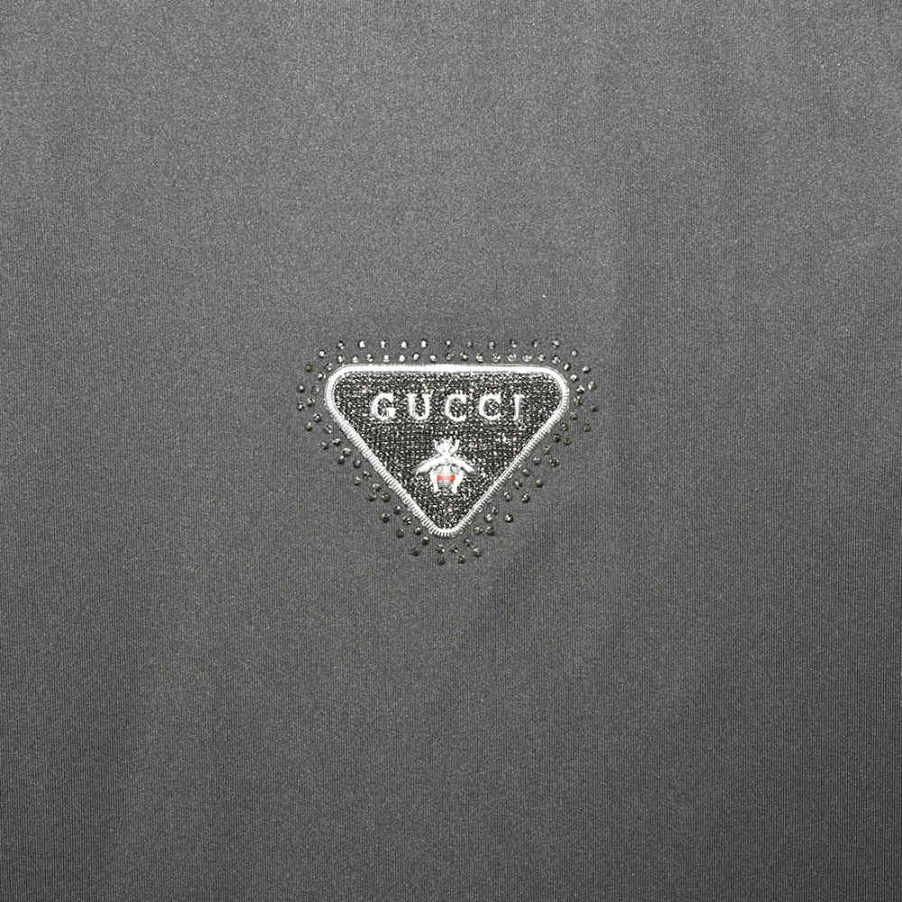 Gucci Grey Embroidered Logo Premium Quality Shirt-3