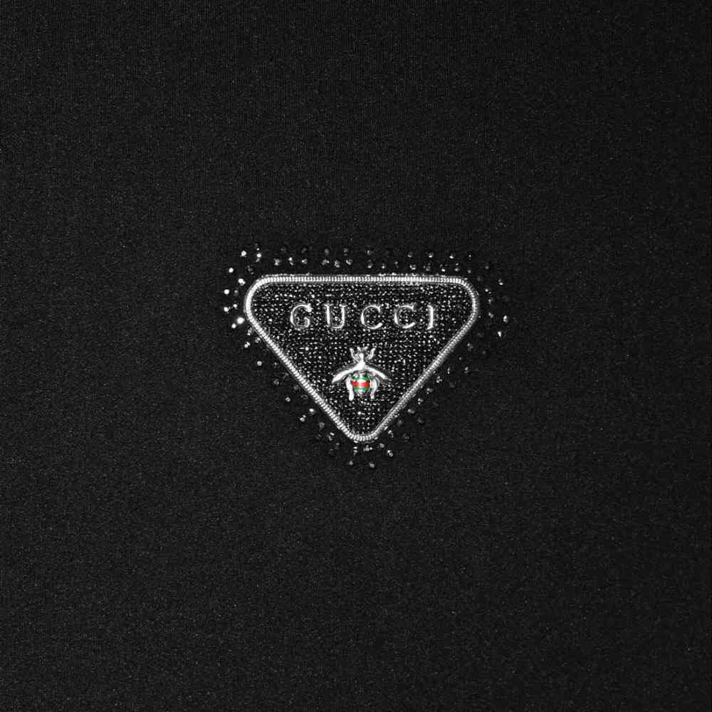 Gucci Black Embroidered Logo Premium Quality Shirt-3