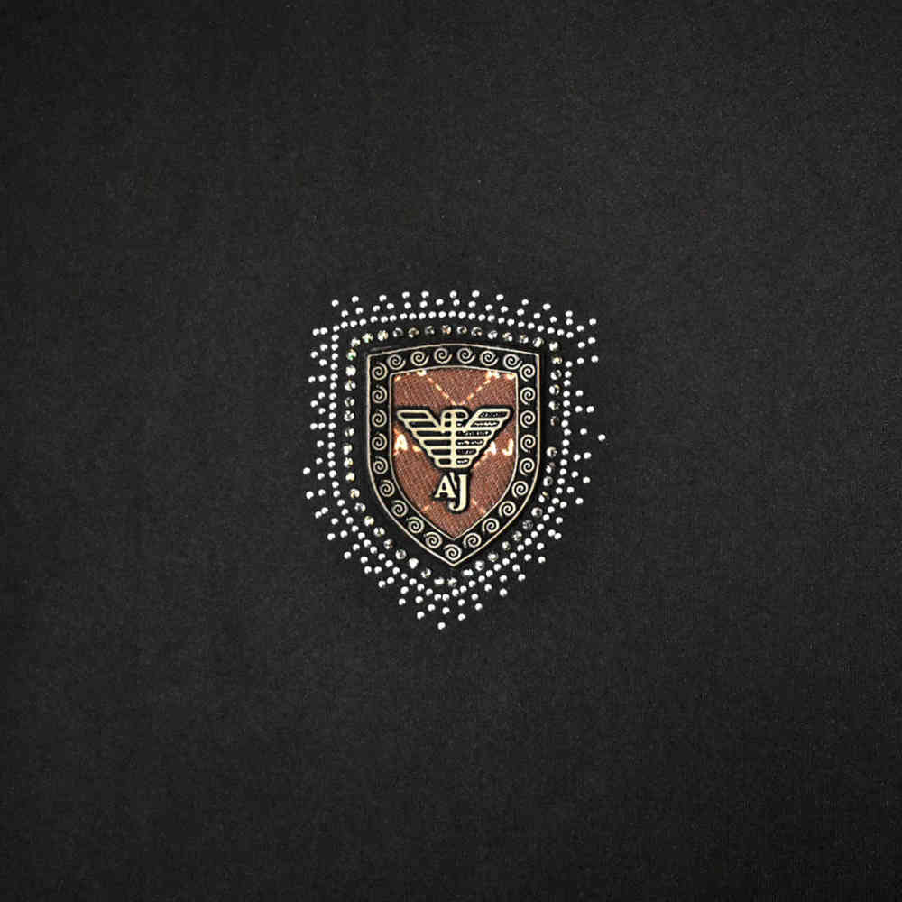 Giorgio Armani Black Premium Embroidered Logo Shirt-3