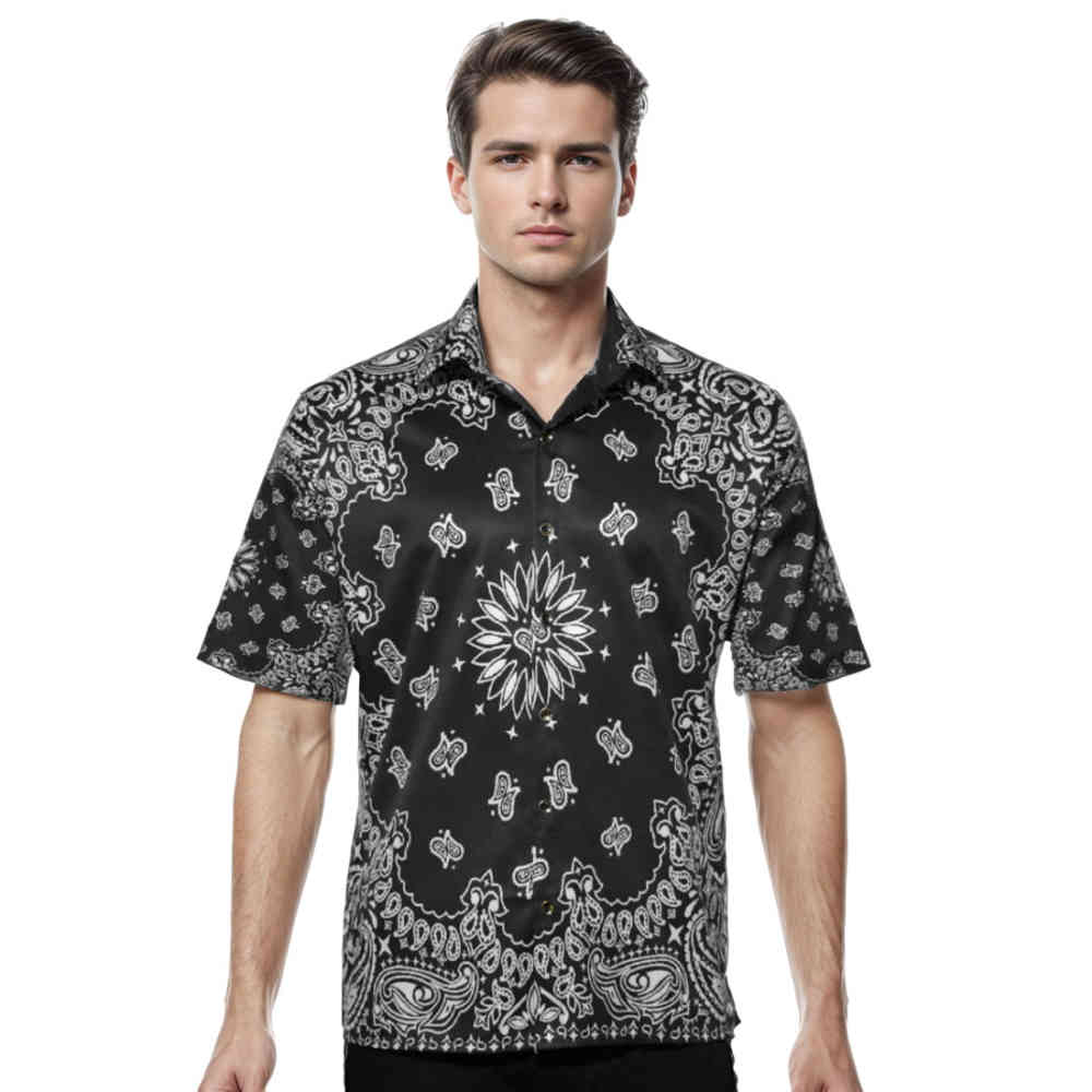 Black Amiri Bandana SS Polo Purple Shirt