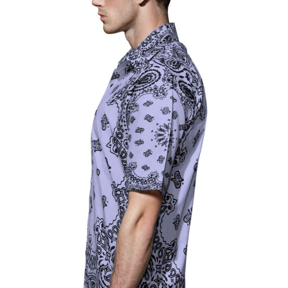 Amiri Bandana SS Polo Purple Shirt-2