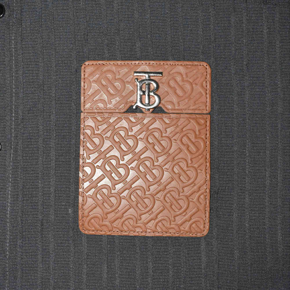 Burberry Embossed Pocket Logo Grey Premium Quality Shirt-3