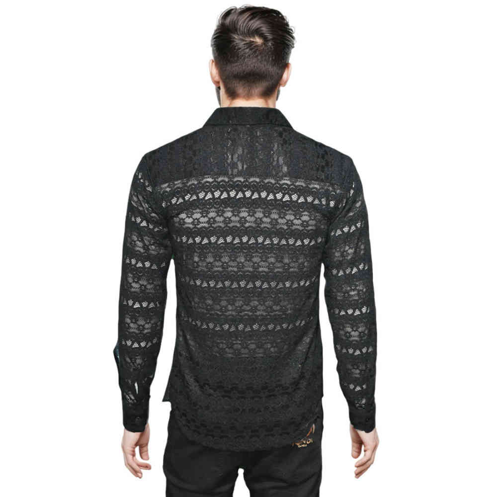 Gucci Black Premium See-through Men's Shirt-1