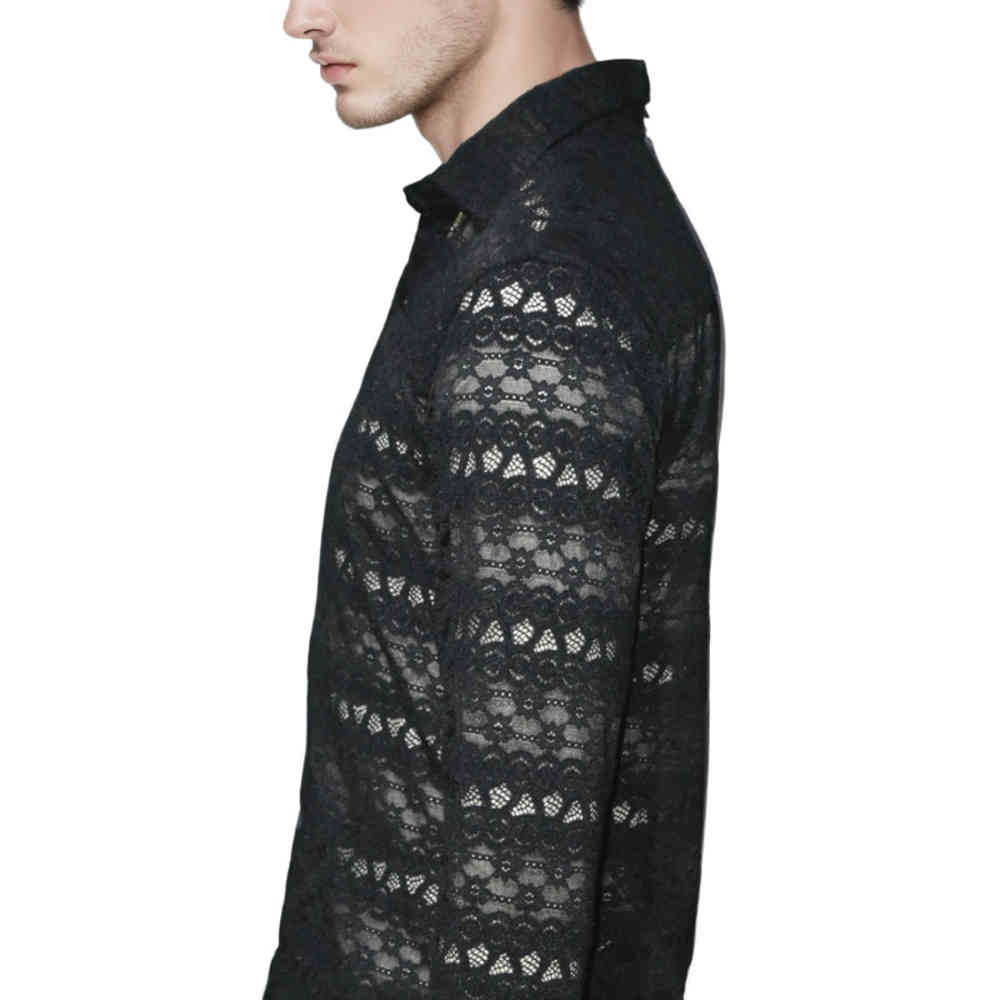 Gucci Black Premium See-through Men's Shirt-2