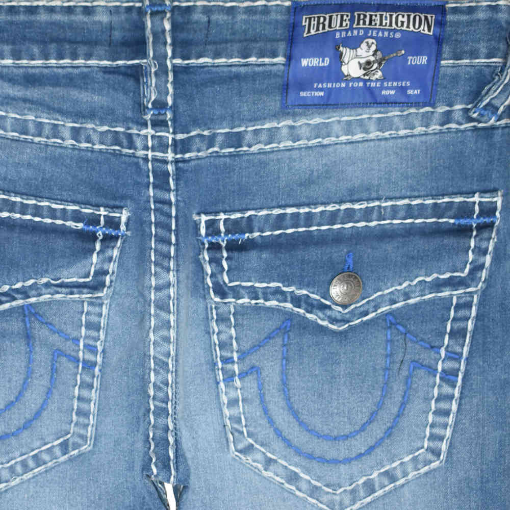True Religion Light Blue Premium Quality Denim Jeans-thumb-3