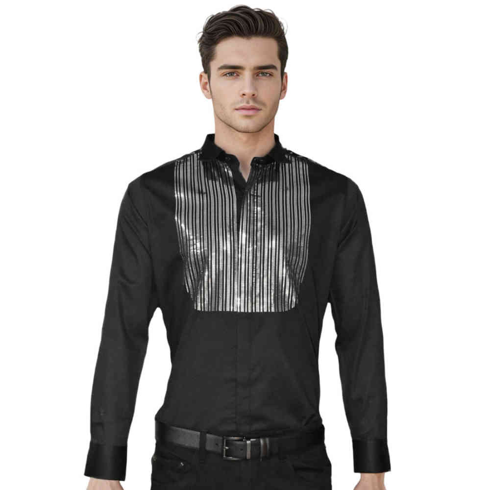 Black Premium Quality Tuxedo Shirt Armani Exchange White Premium Quality Tuxedo Shirt