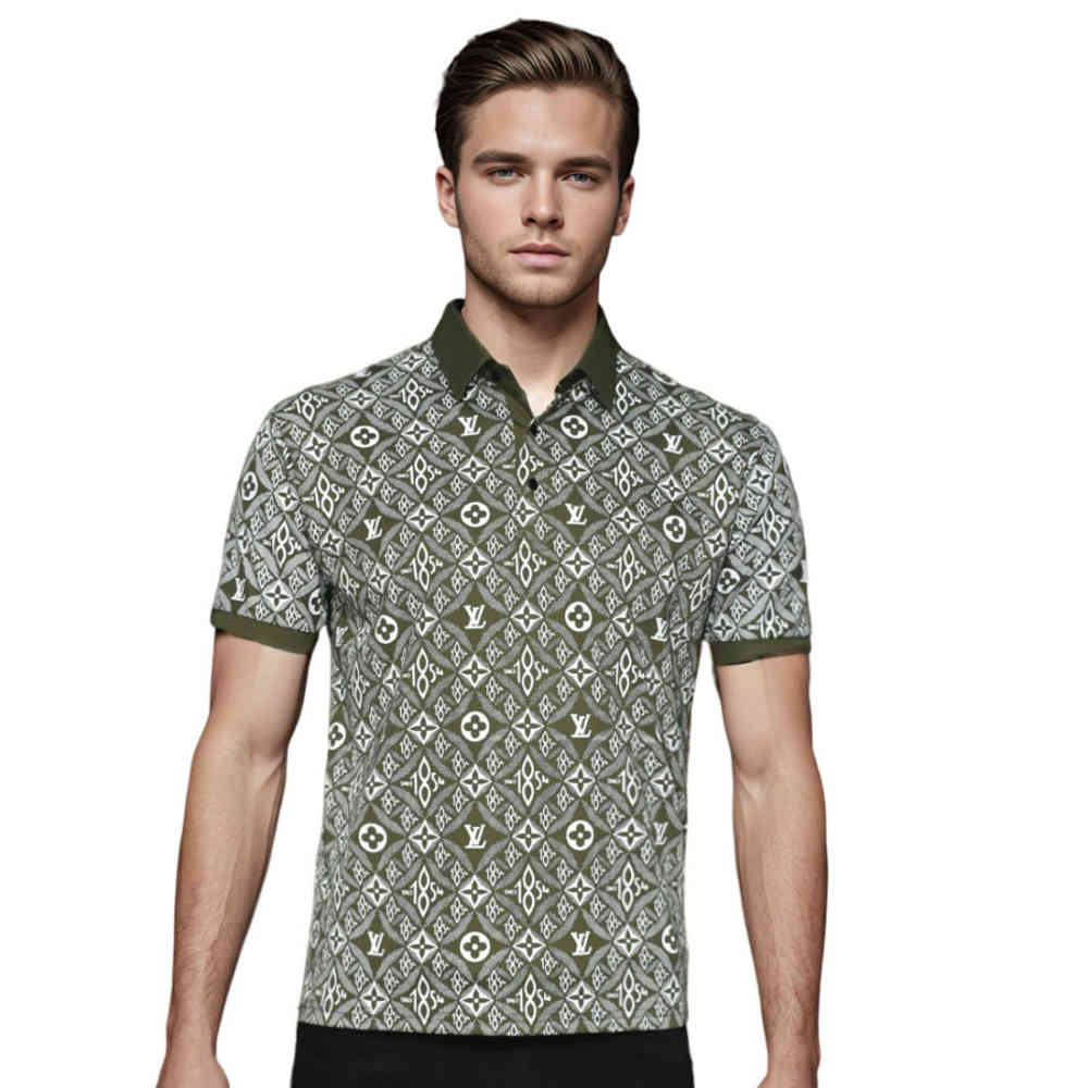 Green Louis Vuitton Blue Premium Quality T-shirt