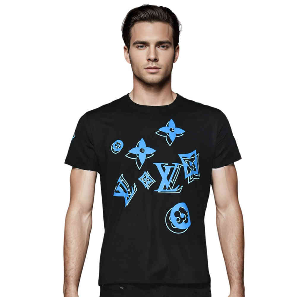 Black Louis Vuitton White Premium Monogram T-shirt