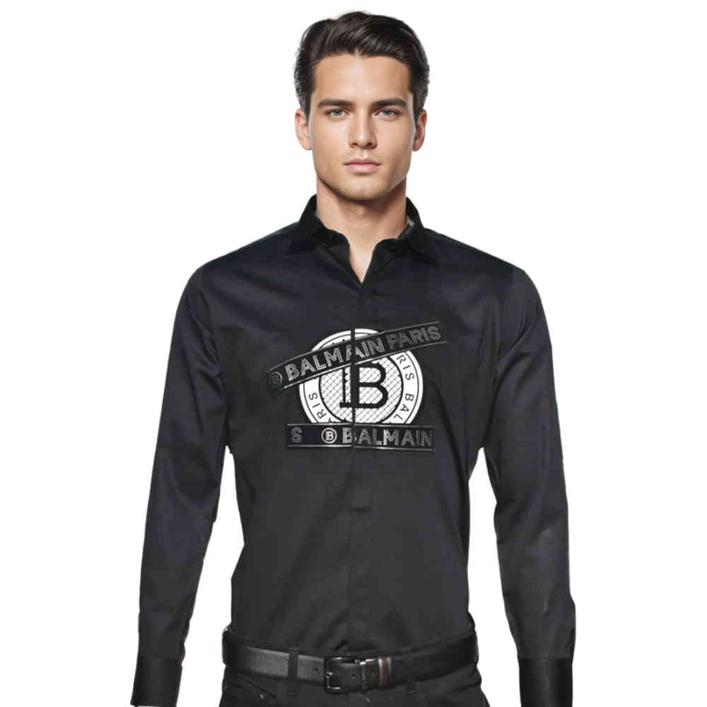 Black Balmain Paris White Premium Quality Shirt
