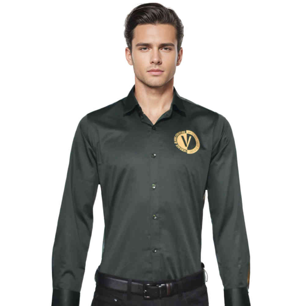 Green Versace White V-Emblem Shirt