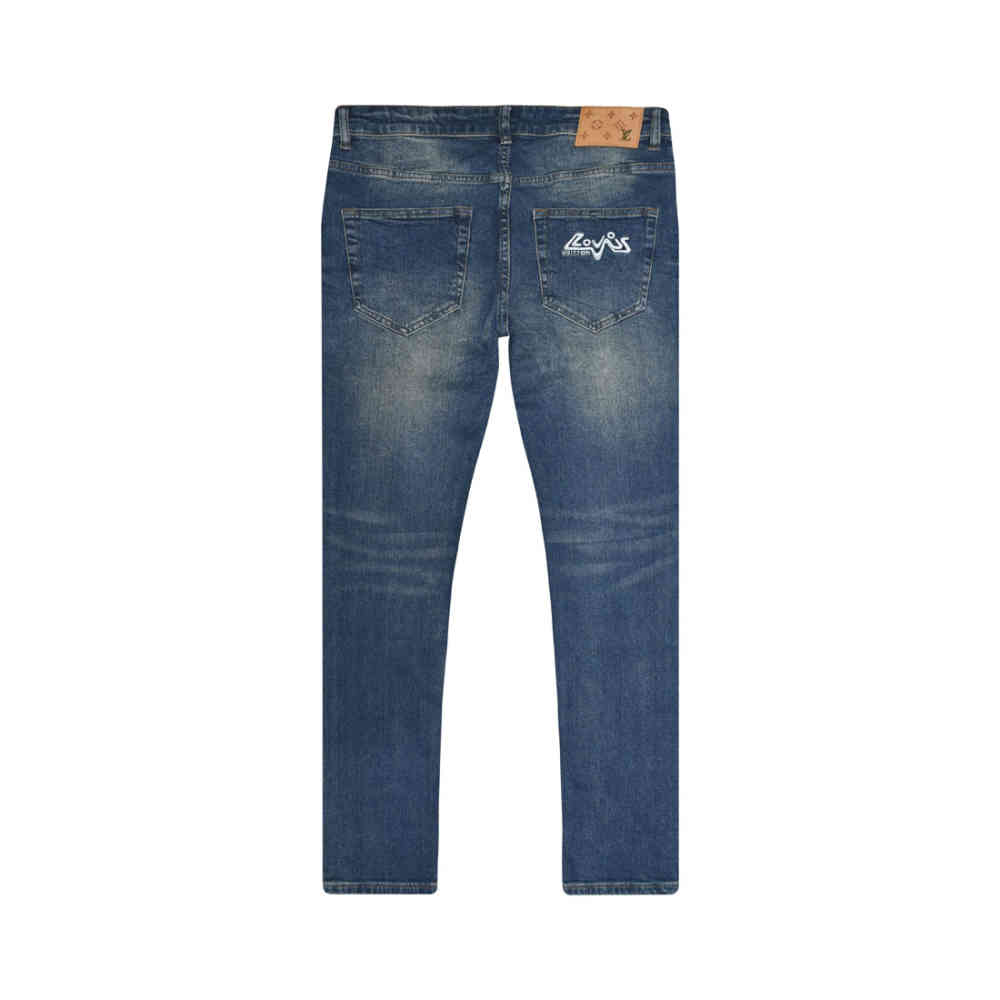 Louis Vuitton Dark Blue Premium Quality Jeans-5
