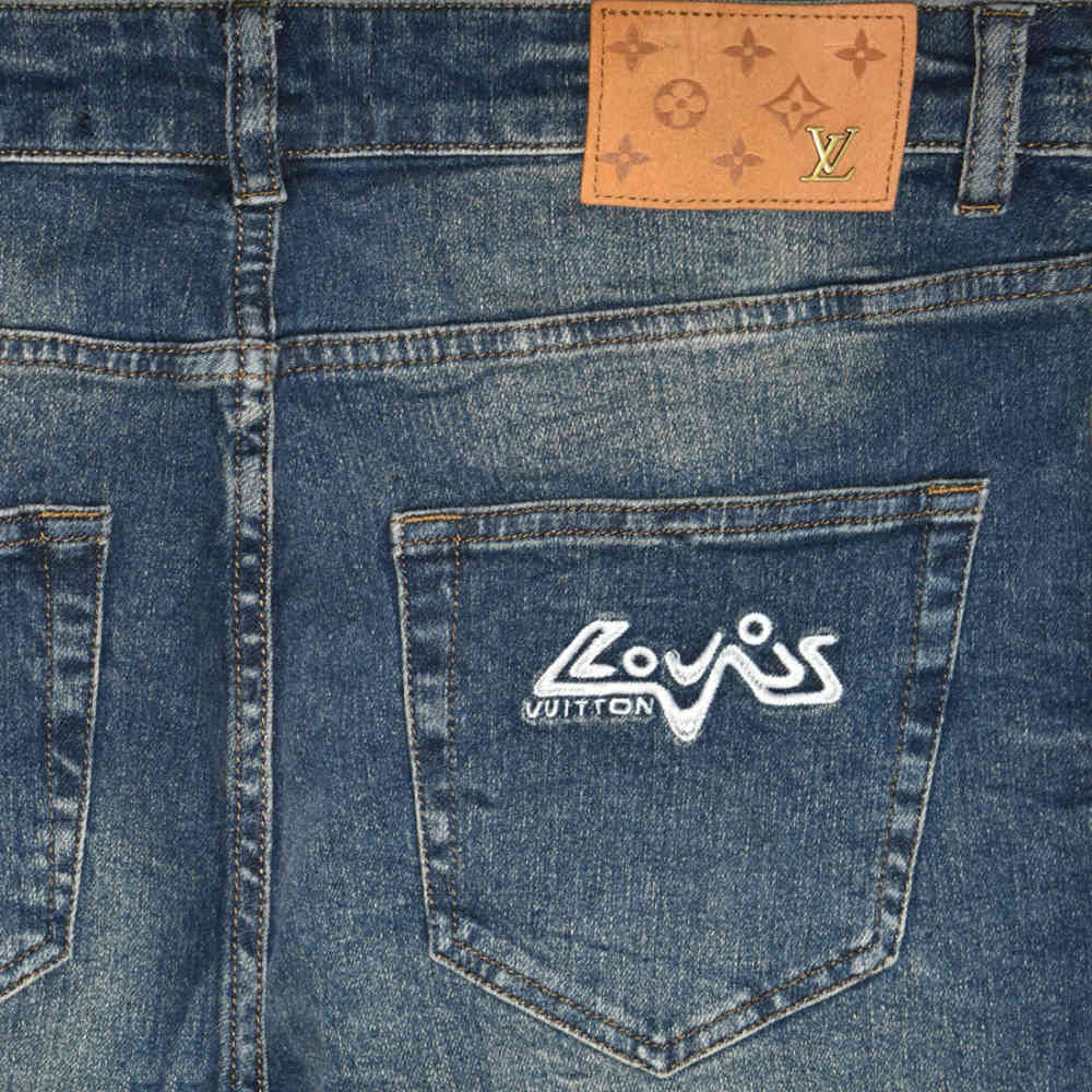 Louis Vuitton Dark Blue Premium Quality Jeans-3