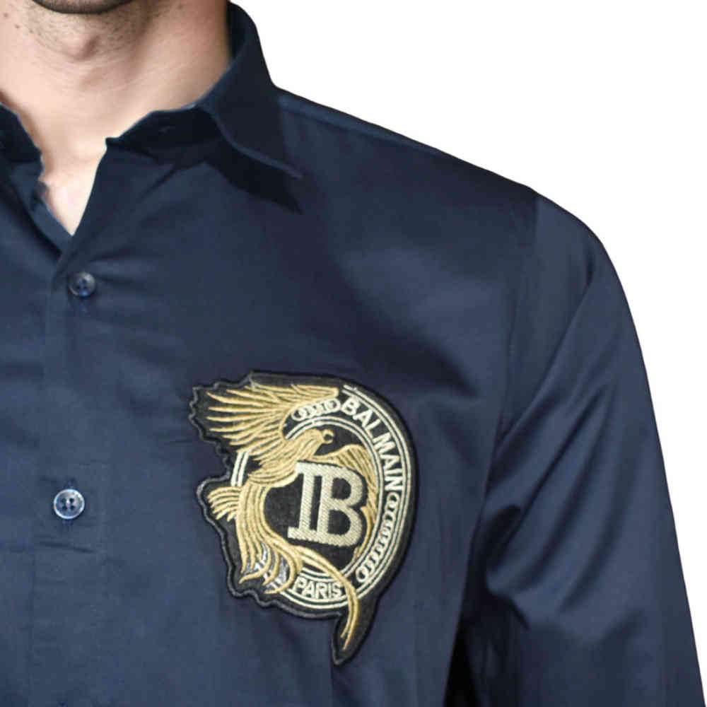 Balmain Navy Blue Premium Quality Shirt-4