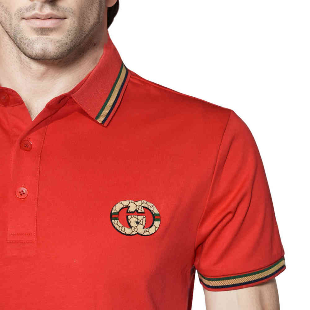 Gucci Embossed Logo Red Premium Quality T-shirt-4