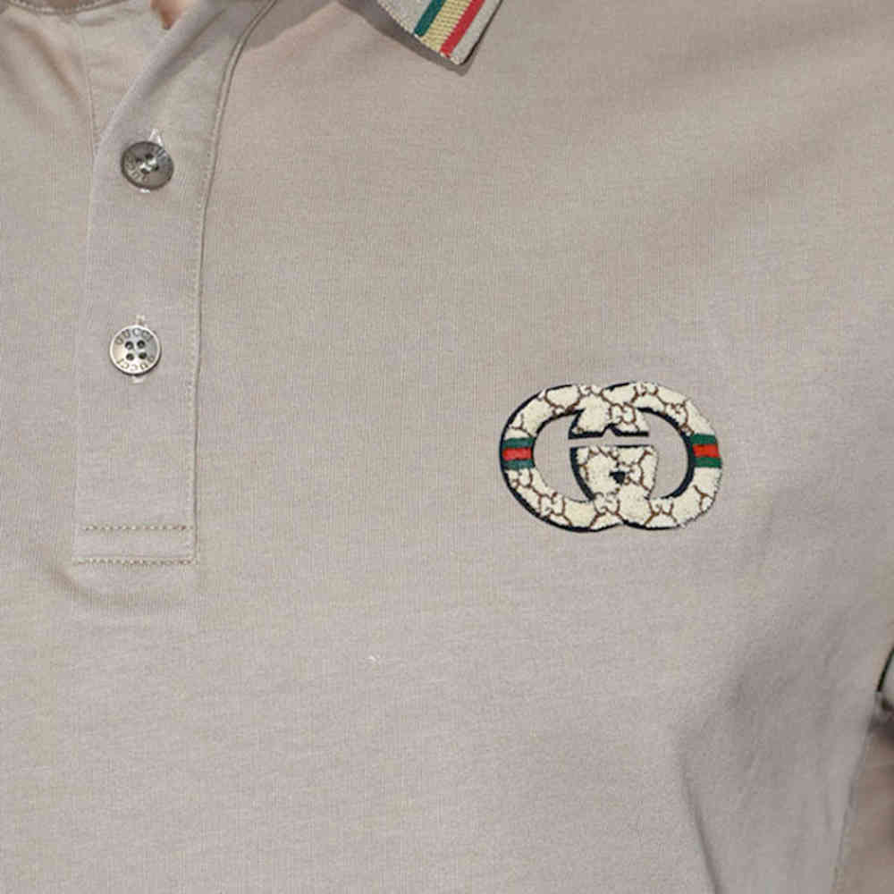 Gucci Embossed Logo Brown Premium Quality T-shirt-4