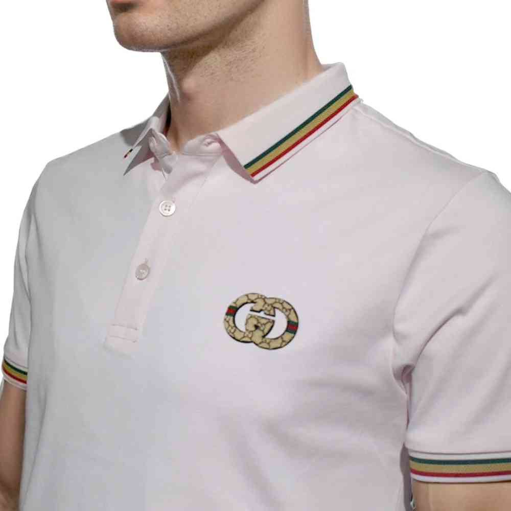 Gucci Embossed Logo Baby Pink Premium Quality T-shirt-2