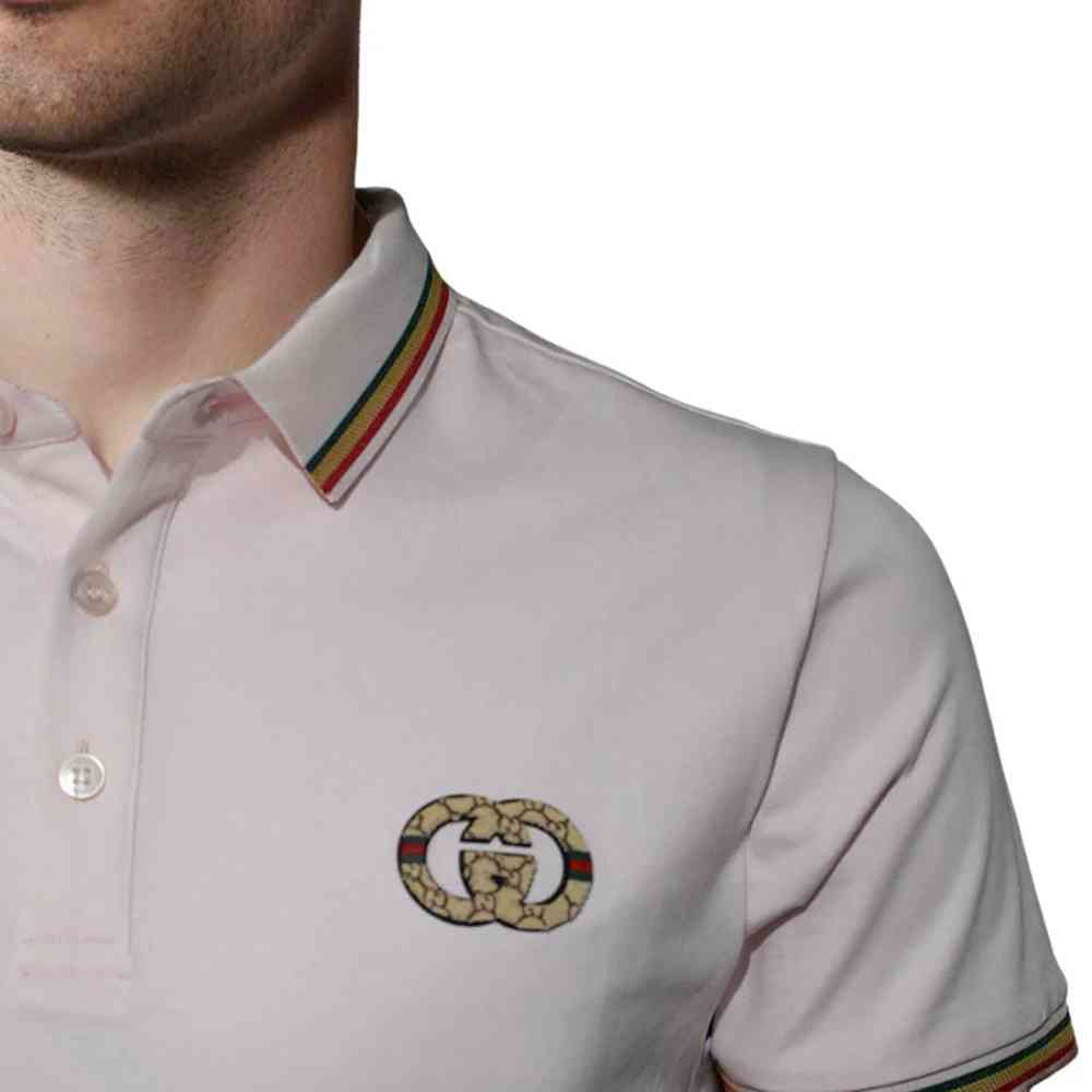 Gucci Embossed Logo Baby Pink Premium Quality T-shirt-4