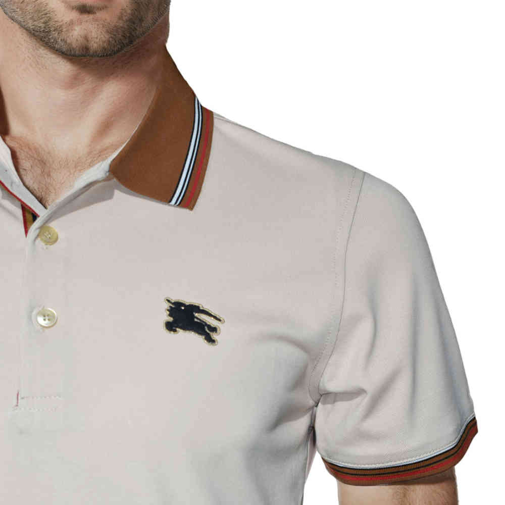 Burberry Embossed Logo Cream Premium Quality T-shirt-4