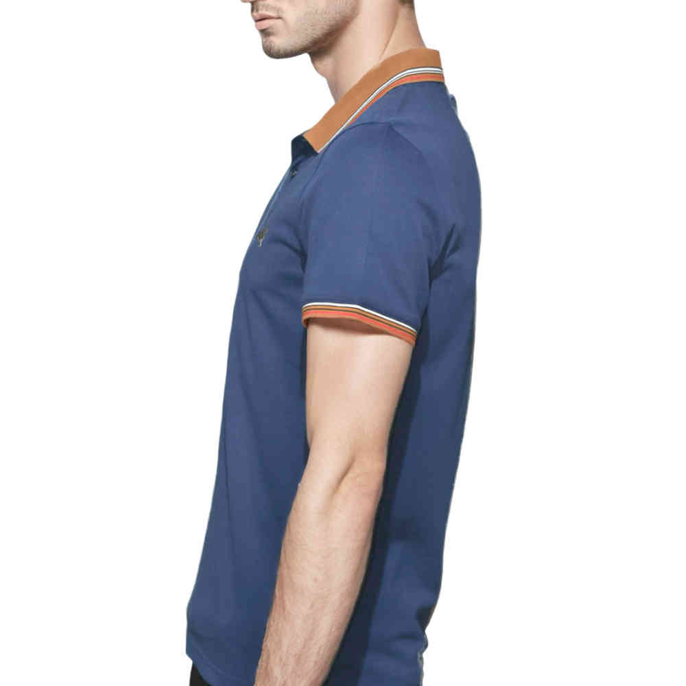 Burberry Embossed Logo Navy Blue Premium T-shirt-thumb-3