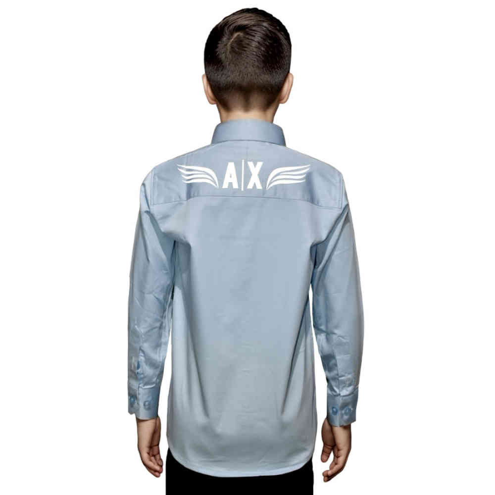 Armani Exchange Sky Blue Premium Kids Shirt-thumb-1
