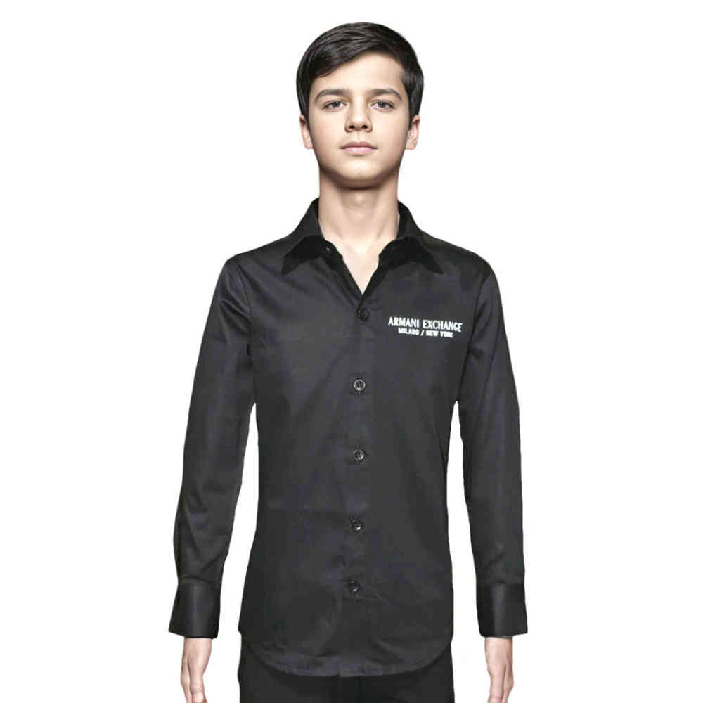 Black Armani Exchange Sky Blue Premium Kids Shirt