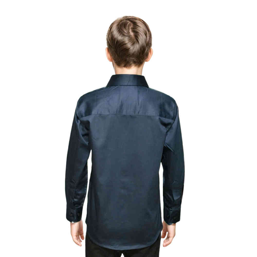 Burberry Embroidered Premium Navy Blue Kids Shirt-1
