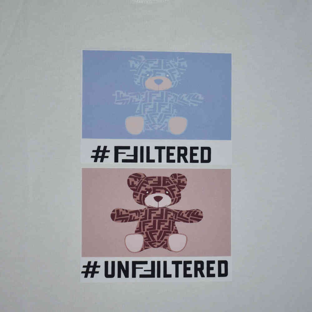 Fendi Teddy Print White Kids T-shirt-thumb-3