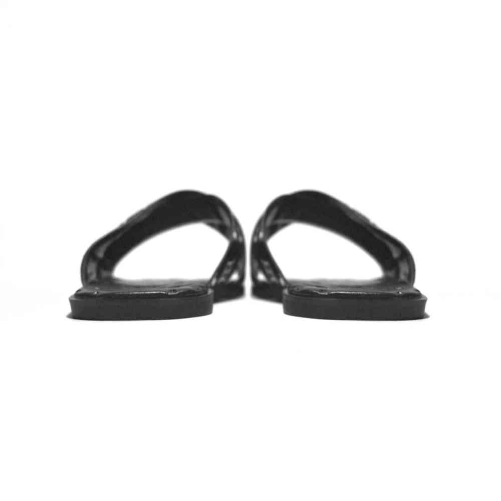 Louis Vuitton Black & White Premium Quality Men's Flip-Flops-5
