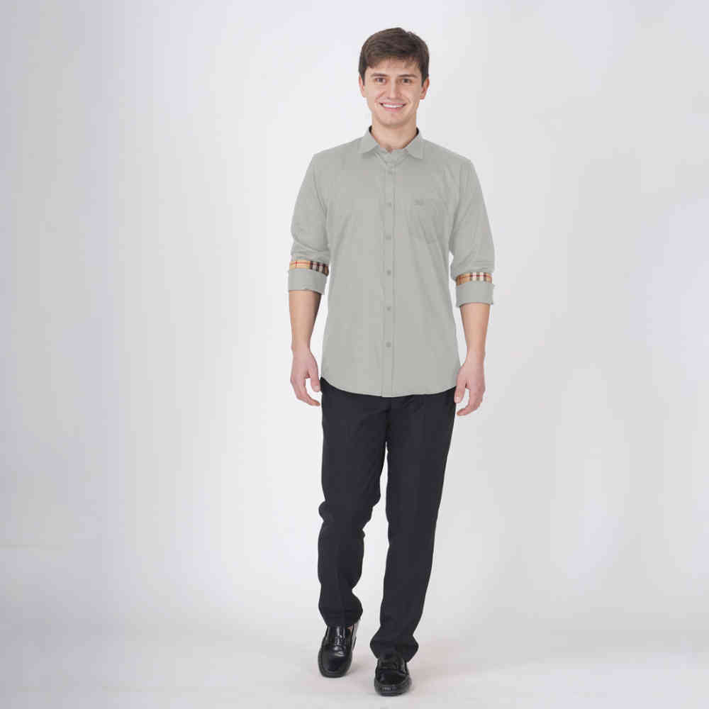 Burberry Olive Grey Premium Quality Shirt-thumb-4