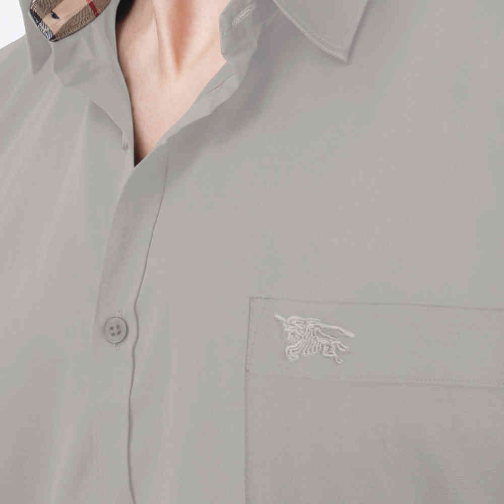 Burberry Olive Grey Premium Quality Shirt-thumb-2