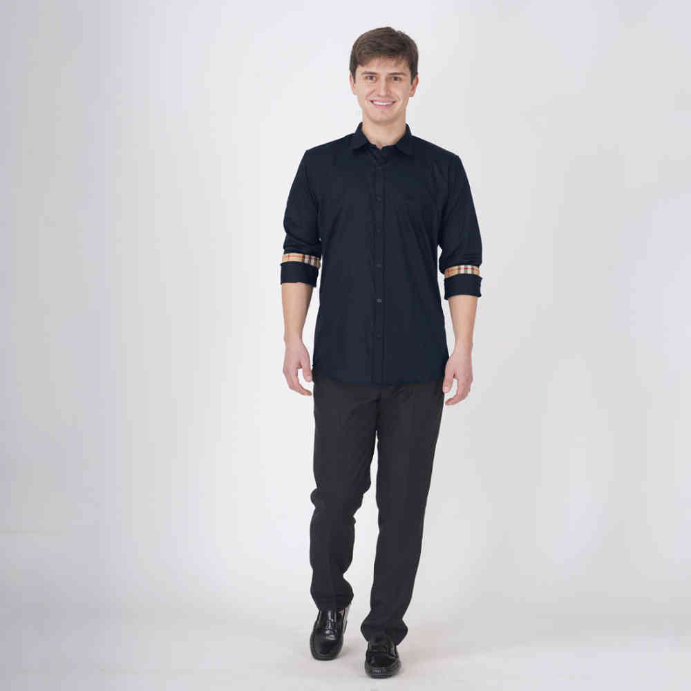 Burberry Navy Blue Premium Quality Shirt-4