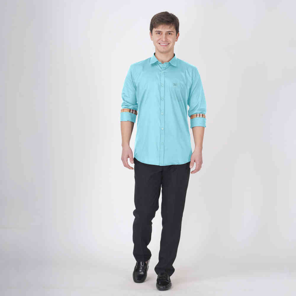 Burberry Mint Blue Premium Quality Shirt-4