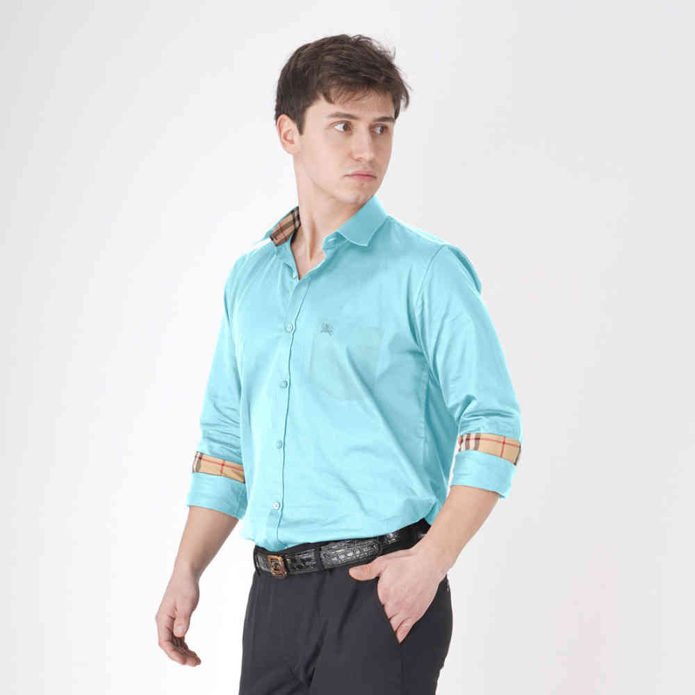 Burberry Mint Blue Premium Quality Shirt-3