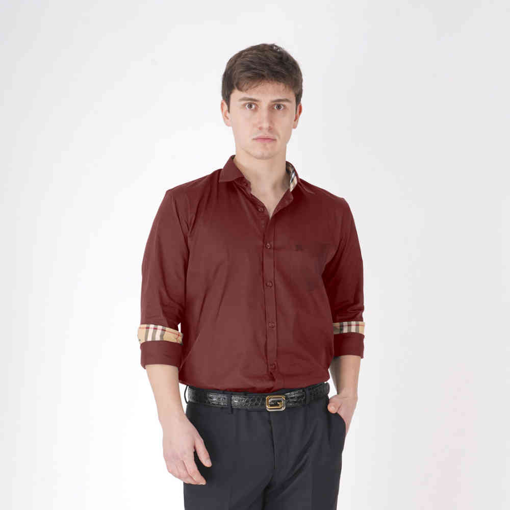 Maroon Burberry Mint Blue Premium Quality Shirt