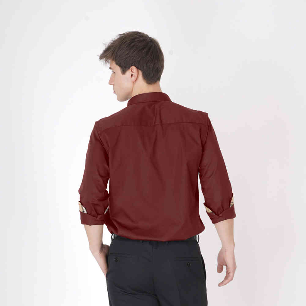 Burberry Maroon Premium Quality Shirt-1