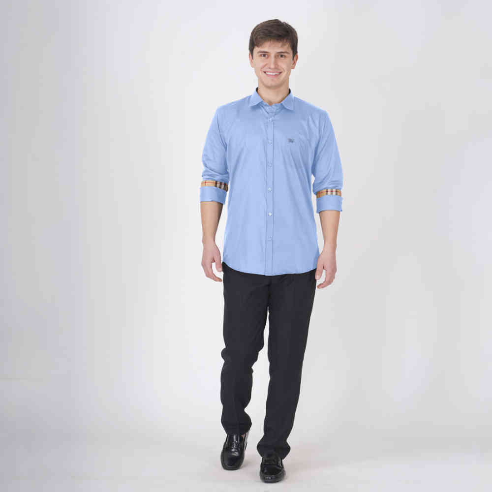 Burberry Sky Blue Premium Quality Shirt-4