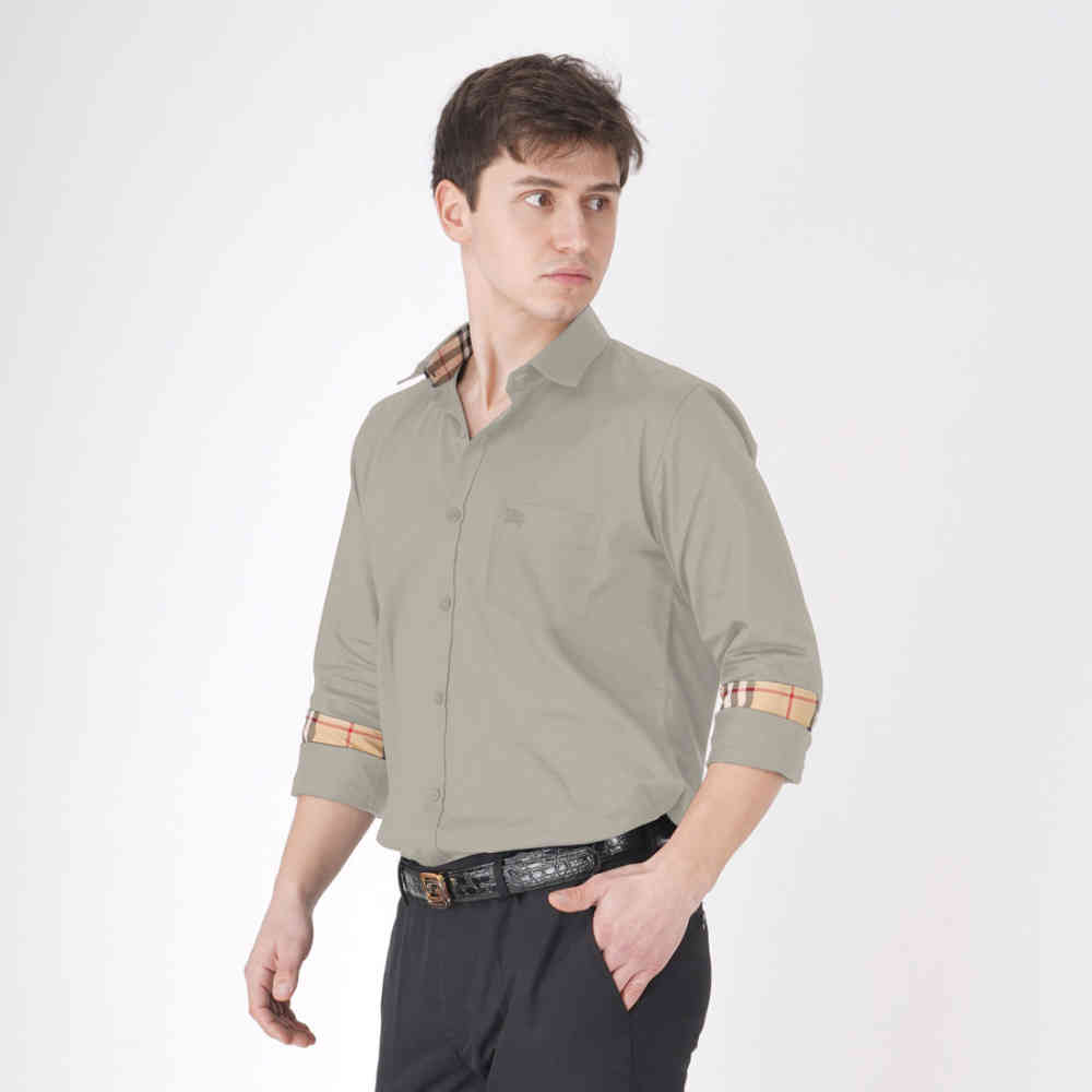 Burberry Beige Premium Quality Shirt-3