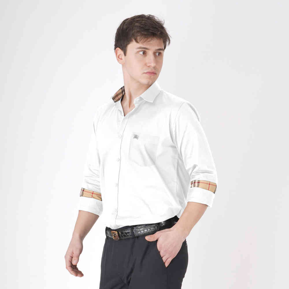 Burberry White Premium Quality Shirt-3