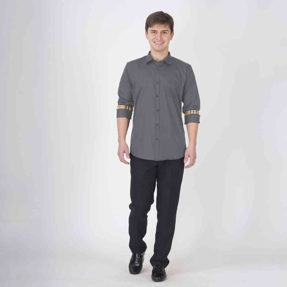 Burberry Grey Premium Quality Shirt-4