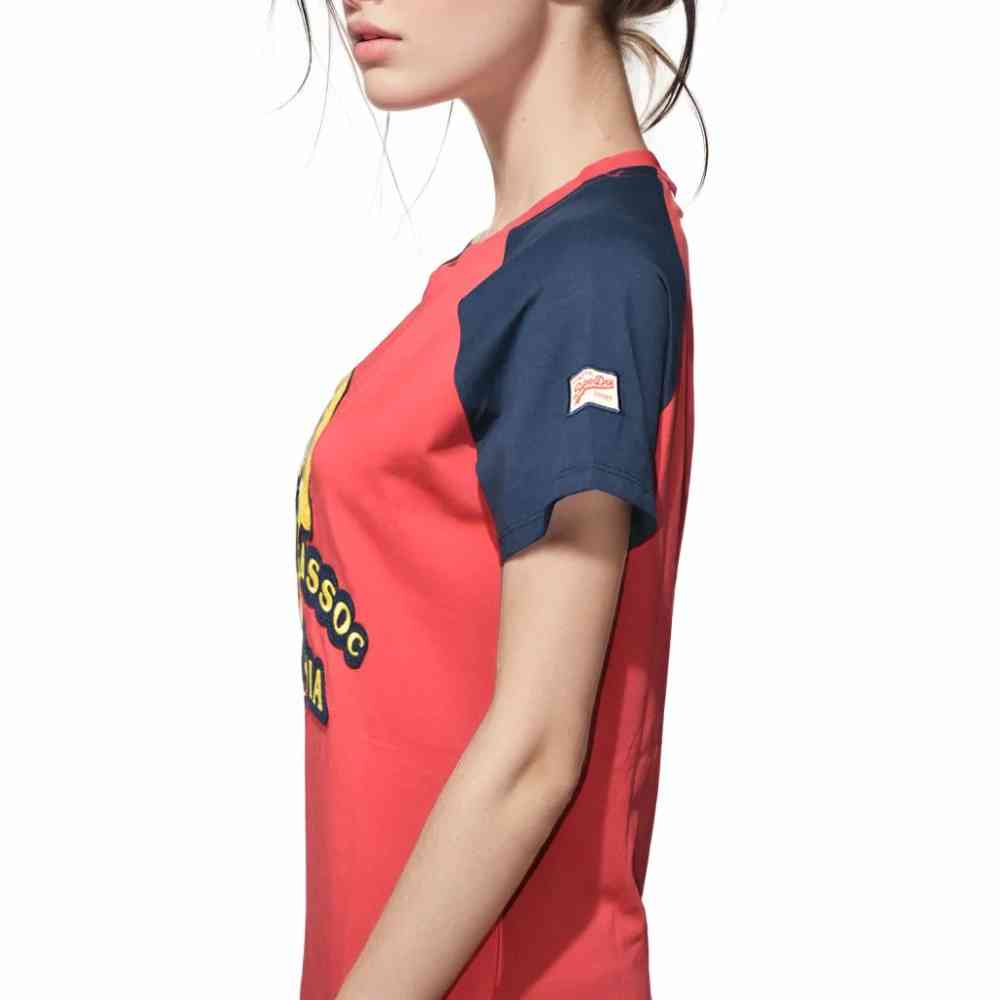 Superdry Red Premium Quality Women T-shirt-thumb-2