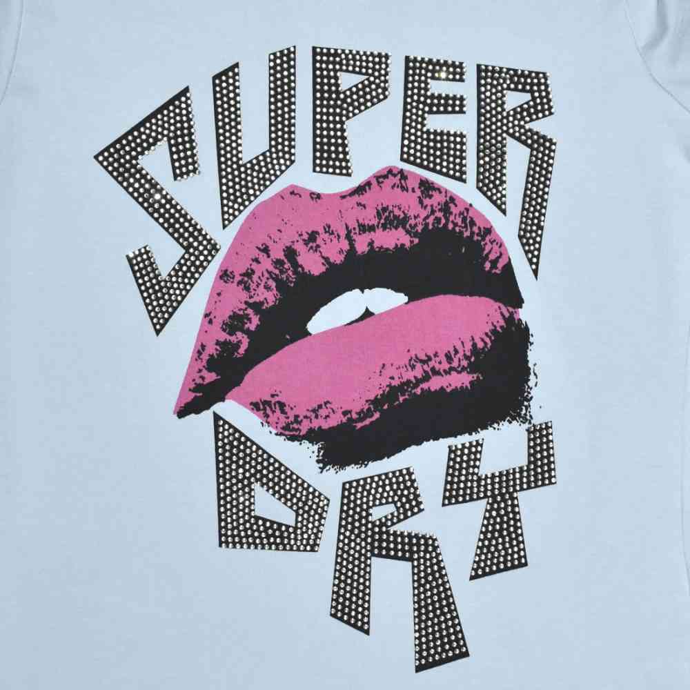 Superdry Sky Blue Premium Quality Women T-shirt-3