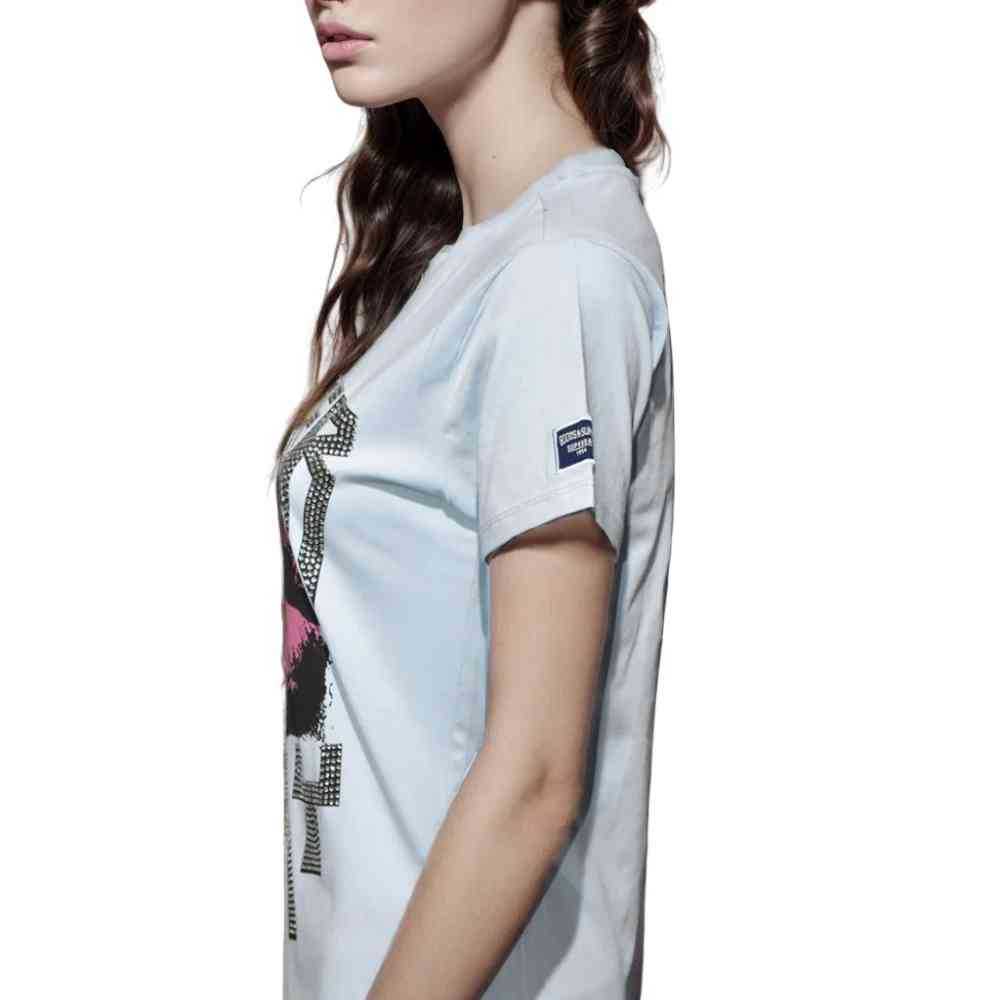 Superdry Sky Blue Premium Quality Women T-shirt-2