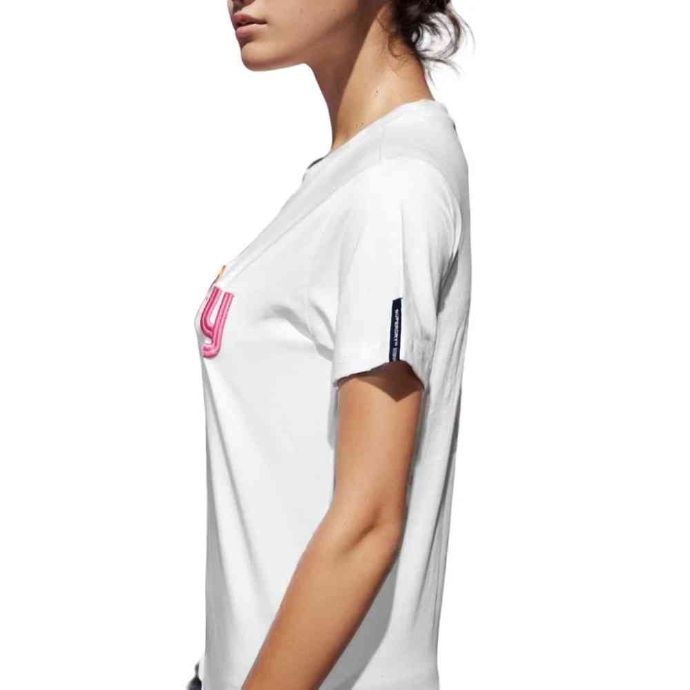 Superdry White Premium Quality Women T-shirt-2